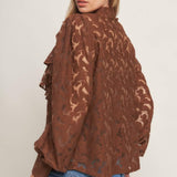Flying Tomato Romantic Shade Woven Lace Top in brown