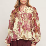 CHATEAU FLORAL WOVEN TOP