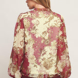 CHATEAU FLORAL WOVEN TOP