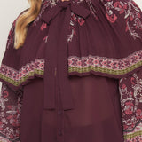 AZTEC CHERRY WOVEN TOP