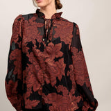 JUST DARK ENOUGH TO FEEL SPECIAL WOVEN TOP