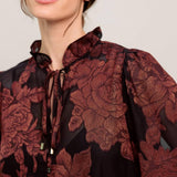 JUST DARK ENOUGH TO FEEL SPECIAL WOVEN TOP