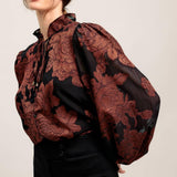 JUST DARK ENOUGH TO FEEL SPECIAL WOVEN TOP