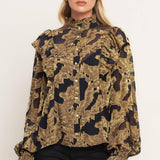 SHADOW GLINT WOVEN TOP