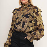 SHADOW GLINT WOVEN TOP