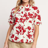 FLORAL KISS WOVEN TOP