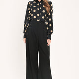 URBAN CIRCLES WOVEN TOP