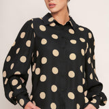 URBAN CIRCLES WOVEN TOP