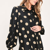 URBAN CIRCLES WOVEN TOP