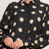 URBAN CIRCLES WOVEN TOP