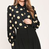 URBAN CIRCLES WOVEN TOP