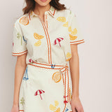 BEACH DAY CITRUS WOVEN TOP