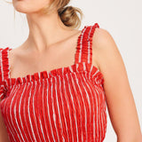SUNSET STRIPE WOVEN TOP