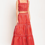 SUNSET STRIPE WOVEN TOP