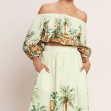 ISLAND TIME ONLY WOVEN CROP TOP