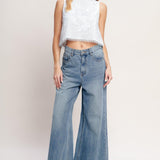 LOVE AT FIRST WOVEN LACE TOP