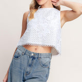 LOVE AT FIRST WOVEN LACE TOP