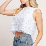 LOVE AT FIRST WOVEN LACE TOP