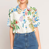 SUMMER PORCELAIN WOVEN TOP
