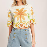 VINTAGE ISLAND WOVEN CROP TOP