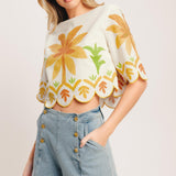 VINTAGE ISLAND WOVEN CROP TOP
