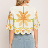 VINTAGE ISLAND WOVEN CROP TOP