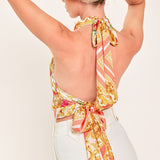 LUXE LOVE STORY WOVEN WOVEN CROP TOP