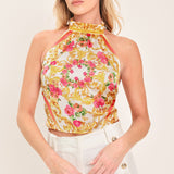 LUXE LOVE STORY WOVEN WOVEN CROP TOP