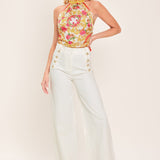 LUXE LOVE STORY WOVEN WOVEN CROP TOP