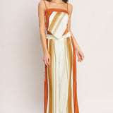 GOLDEN HORIZON WOVEN SCARF TOP