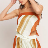 GOLDEN HORIZON WOVEN SCARF TOP