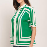 RIVIERA STRIPE WOVEN TOP