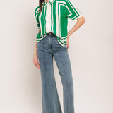 RIVIERA STRIPE WOVEN TOP