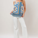 AZURE CHARM WOVEN TOP