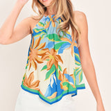 TROPIC FEVER WOVEN SCARF TOP