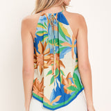 TROPIC FEVER WOVEN SCARF TOP