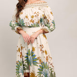 SUNLIT GARDEN WOVEN OFF SHOULDER TOP
