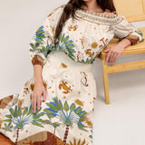 SUNLIT GARDEN WOVEN OFF SHOULDER TOP