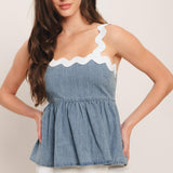 RELAXED DRAPE LIGHTWEIGHT DENIM TOP
