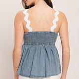 RELAXED DRAPE LIGHTWEIGHT DENIM TOP