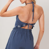 MOONLIT FLORA WOVEN SCARF TOP AND SHORT SET