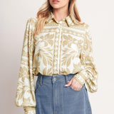 PALM BAZAAR WOVEN TOP