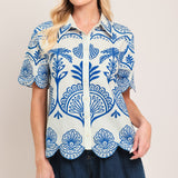 COASTLINE PALM WOVEN TOP