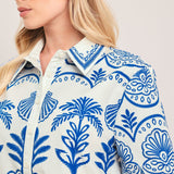 COASTLINE PALM WOVEN TOP