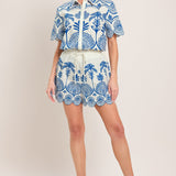 COASTLINE PALM WOVEN TOP