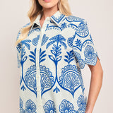 COASTLINE PALM WOVEN TOP