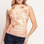 Flying Tomato Delicate Dream Power Mesh Top in peach