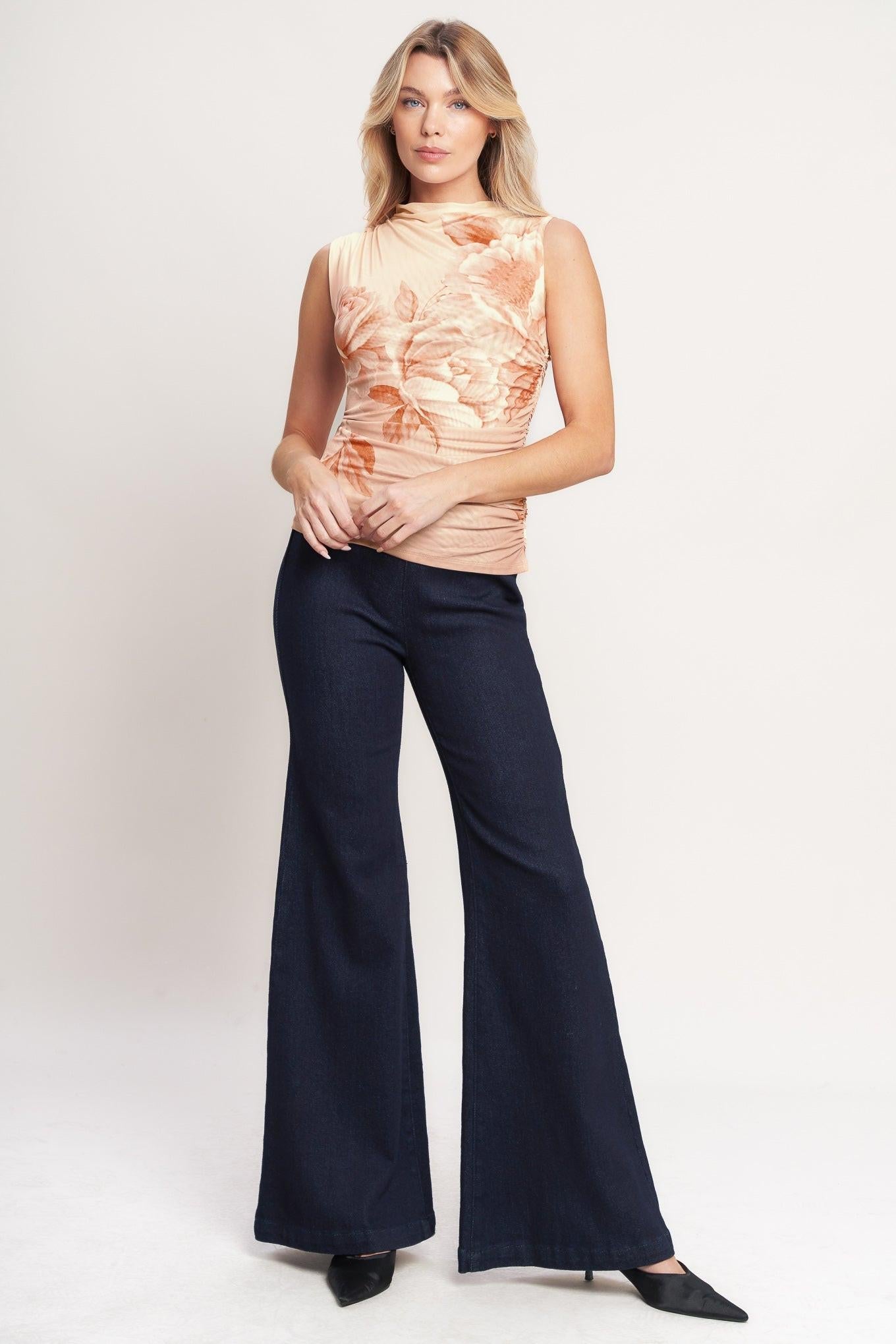 Flying Tomato Delicate Dream Power Mesh Top in peach