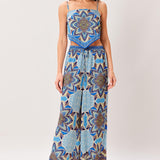 AZURE MANDALA WOVEN SCARF TOP AND PANT SET