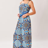 AZURE MANDALA WOVEN SCARF TOP AND PANT SET